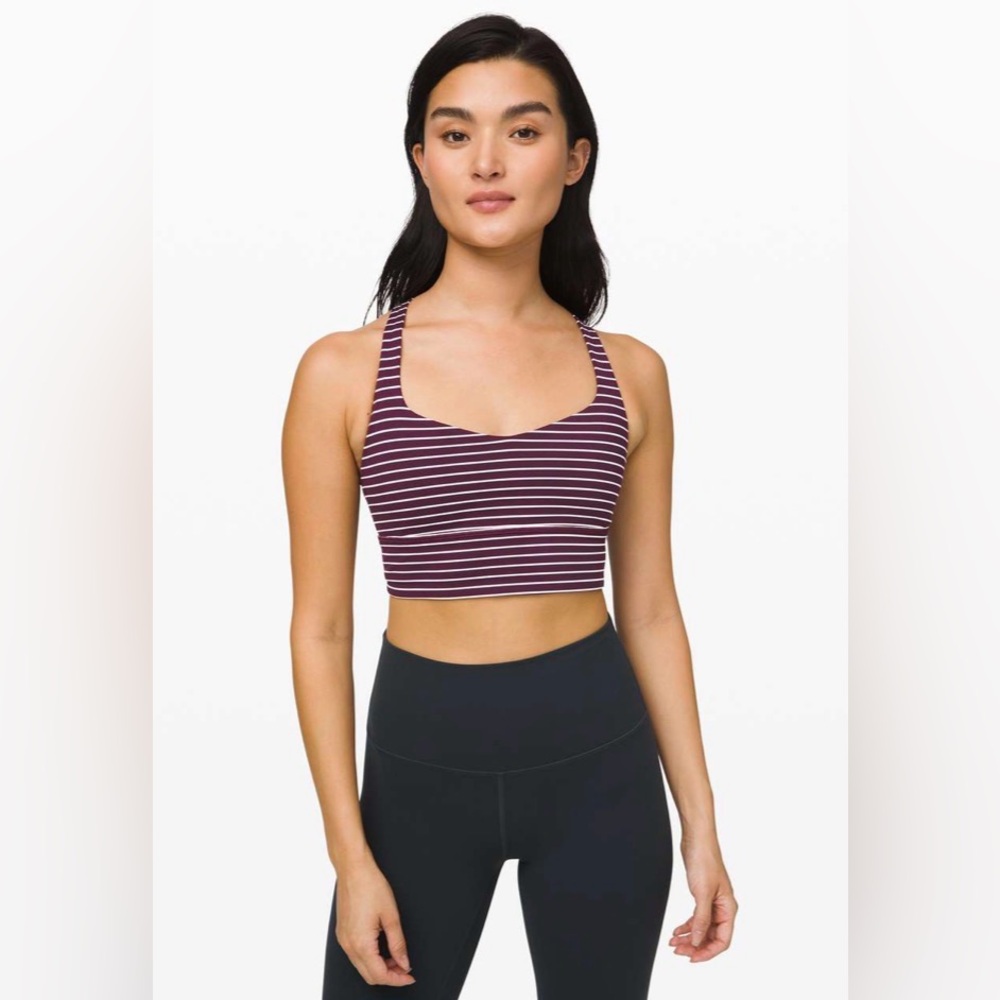 Lululemon Free to Be Bra *Wild Long Line
Parallel Stripe Dark Adobe White